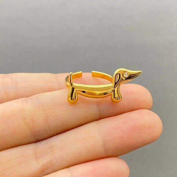 ($8) Adjustable Dachshund Dog Ring - Picture 1 of 3